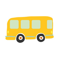 Hand-drawn yellow bus icon　黄色いバスの手書きアイコン © maya