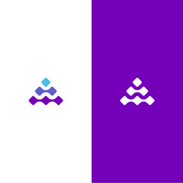 Abstract Wave Triangle Logo Gradient Purple Modern Tech Symbol Vector