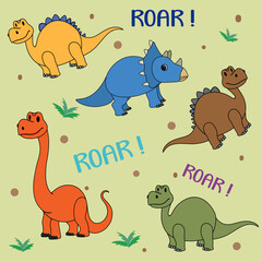 playful dinosaur seamless pattern kids design cute wallpaper