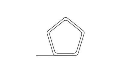 Minimalist Pentagon Shape Outline, Geometric Icon, Simple Line Art Design