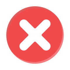 Obraz premium A bold red circle with a white x symbol in the center