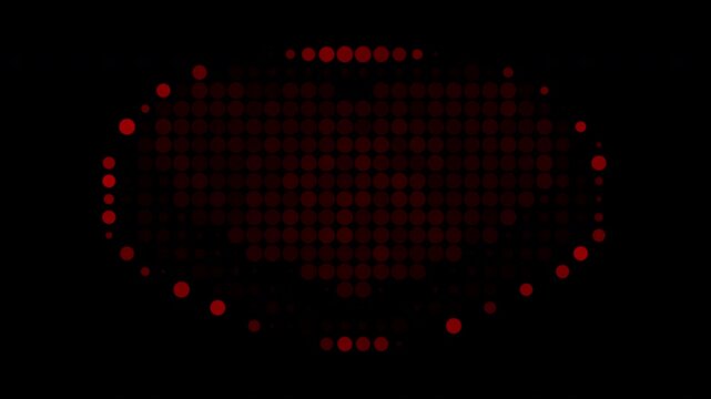 Abstract red dots dynamic pattern halftone animation loop digital heart pulsing perfect for digital displays, screensavers, futuristic designs, or as an artistic background.