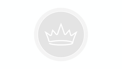 Obraz premium Simple Crown Icon on a Circle Background, Royal Symbol, Minimalist Design