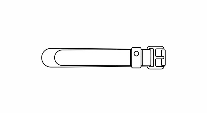 Simple Line Drawing of a Belt Buckle and Strap