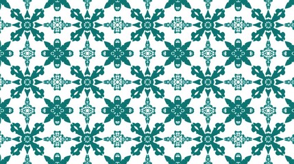 Intricate blue and white floral pattern with symmetrical design elements