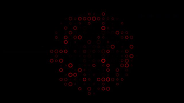 Digital pattern abstract circles red animation technology background futuristic grid suitable for tech presentations, data displays, abstract visuals, or modern branding projects.