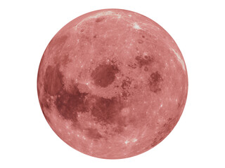 Red planet or futuristic moon concept isolated on black.