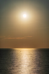 Beautiful red and orange sunrise over the sea.