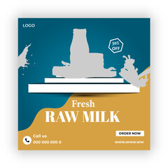 Fresh raw milk banners collection