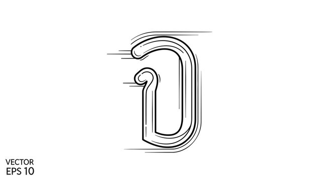 Thai Alphabet Character 'Gor Gai' - Rooster, Stylized Line Art with Motion Effect