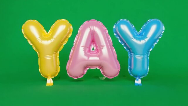 Fun yay Text Balloons with Green Screen Background Stock Video