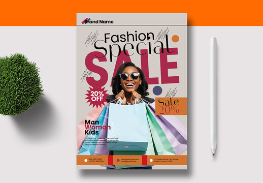 Creative Shopping Discount Poster Template Layout
