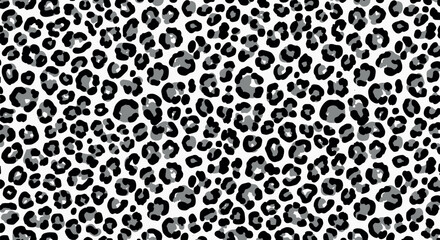 Obraz premium Black and White Leopard Pattern Seamless Animal Print Background