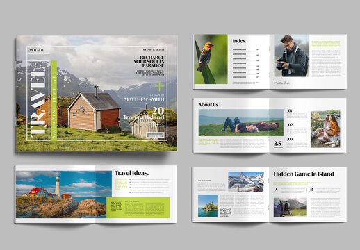 Inspiring Travel Magazine Template Layout for Adventure