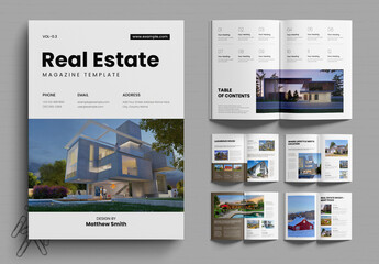 Modern Real Estate Magazine Template Layout