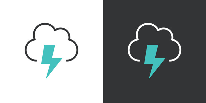 編集可能な雷のアイコン
