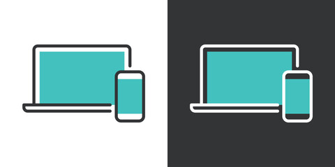 シンプルなデジタルデバイスアイコン © WAWAWA