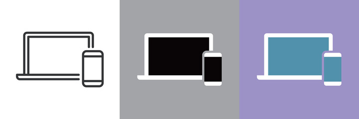 シンプルなデジタルデバイスアイコン © WAWAWA