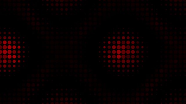 Red dots abstract digital halftone grid animation loop suitable for technology presentations, sci-fi themes, motion graphics, and dynamic backgrounds.