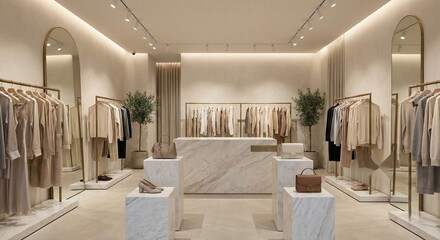 Minimalist luxury fashion boutique interior design