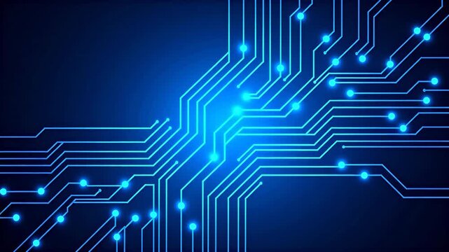 Blue glowing circuit board pattern