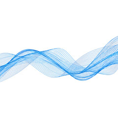 Blue Wave Line Background Isolated on White Background