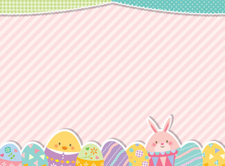 イースターエッグとうさぎのかわいいフレーム © imoan