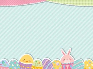 イースターエッグとうさぎのかわいいフレーム © imoan