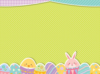 イースターエッグとうさぎのかわいいフレーム © imoan