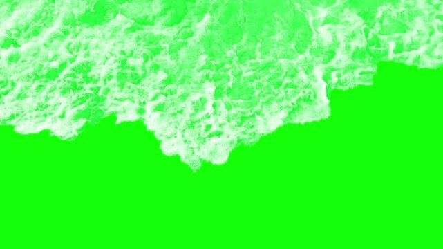 Realistic water transition on green screen background 