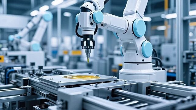 Industrial robot dispensing liquid