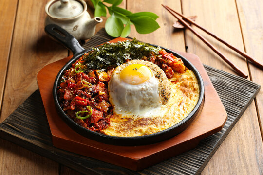 Korean Spicy Odolppyeo and Fried Rice