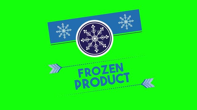 Frozen Product Badge Animation with Snowflake Green Screen.
