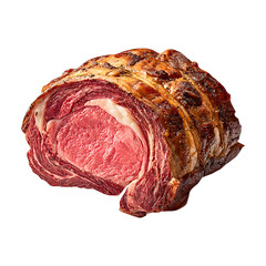 Obraz premium Prime rib roast, isolated on white background, realistic, studio lighting, centered, no shadow, transparent background