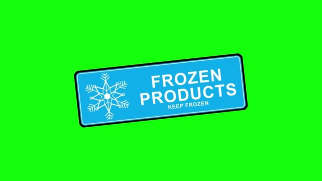 Frozen Products Label Animation on Green Screen.