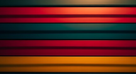 Abstract Composition of Multicolored Horizontal Lines with Color Gradient Variations