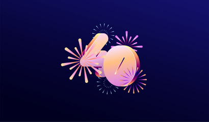 Gradient Colored 3D numbering anniversary 40th, 40th Happy Anniversary with colourful gradient, celebrating and greeting design banner. © ahmadfaiz