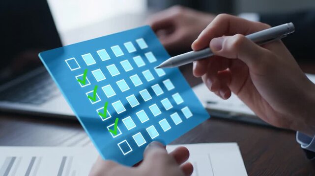 Task list being checked.