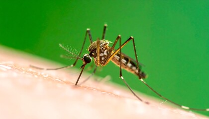 A close-up of a mosquito on human skin (1)