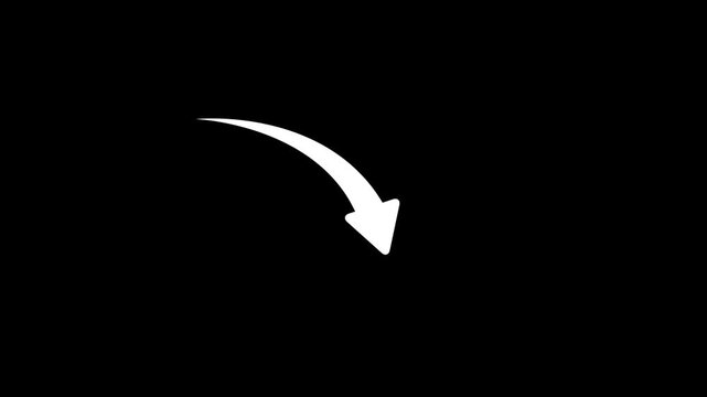 arrow down business graph icon animation. business chart concept. A neon down business graph icon displays a glowing, downward-sloping line or bar chart,with 4k video animation.