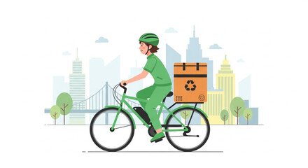Sustainable Last Mile Delivery by Bicycle with Eco Package Transport in City