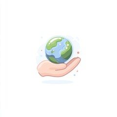 Fototapeta premium Protecting the Earth: Hand Holding Globe Illustration