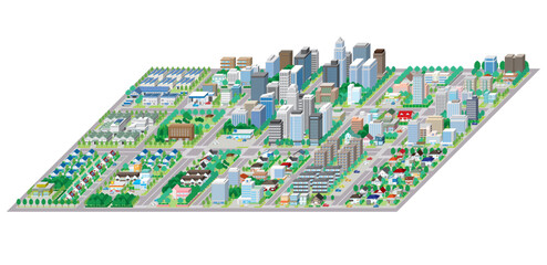街並みの立体図. 都市の景観. © keko-ka