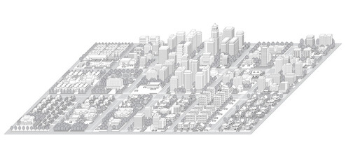 街並みの立体図. 都市の景観. © keko-ka