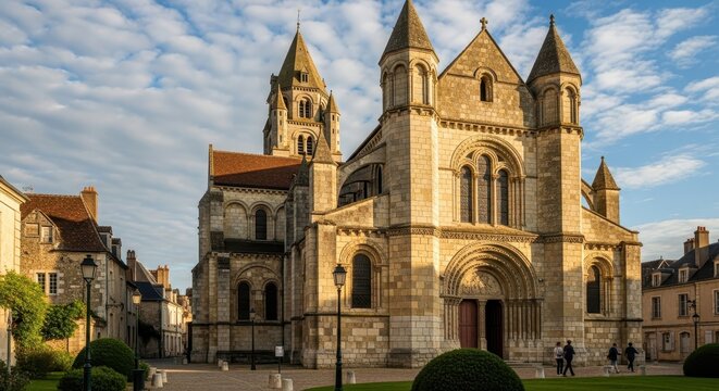 Majestic Romanesque Architecture - Saint-Lizier Cathedral in Ari?ge, France.