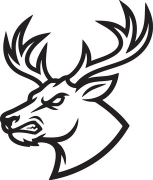 An impressive graphic of a deer's head shows off a unique emblem, exuding power and boldness.