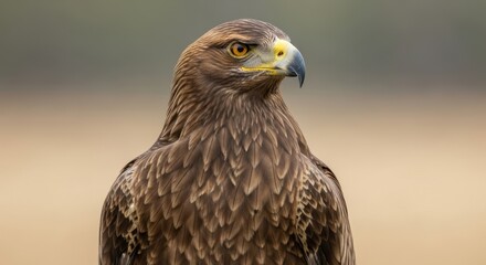 Fototapeta premium Majestic Tawny Eagle Portrait - A Study in Avian Focus.