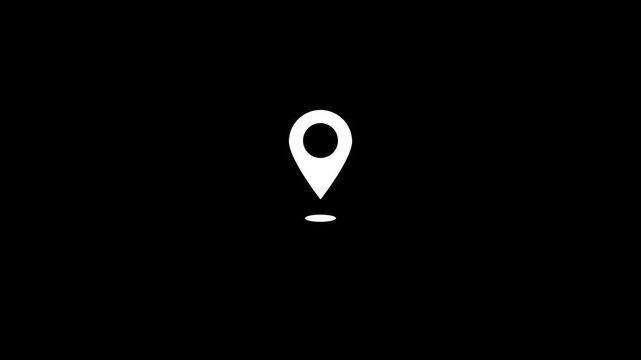 Map pointer icon set with pin symbols for navigation and location markers 4k video on black background.