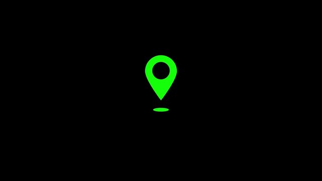 Map pointer icon set with pin symbols for navigation and location markers 4k video on black background.
