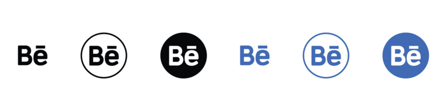 Behance portfolio logo icon vector. Official Behance brand symbols for designers. Vector Illustration.